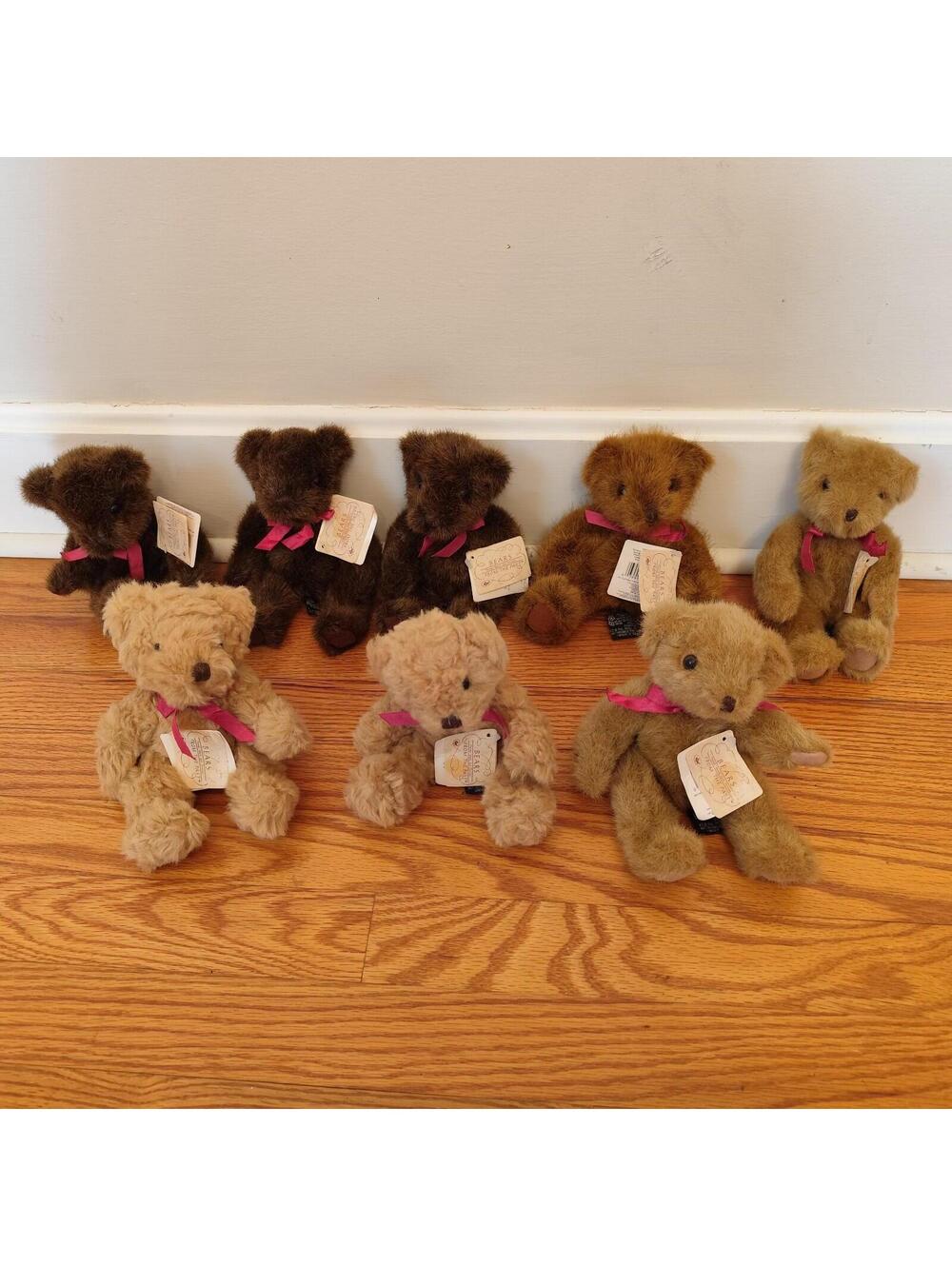 Lot of 8 Chadsworth Russ Berrie Bears From The Past Collection Teddy Bear